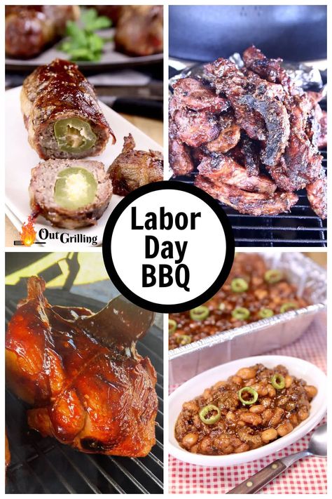 Labor Day Grilling Recipes for the ultimate cookout. Fire up the grill for delicious appetizers, main dishes and side dishes that will please a hungry crowd. Labor Day Meals, Bbq Whole Chicken, Labor Day Cookout, Grilled Mac And Cheese, Brisket Burger, Cookout Menu, Labor Day Recipes, Smoked Mac And Cheese, Cookout Recipes