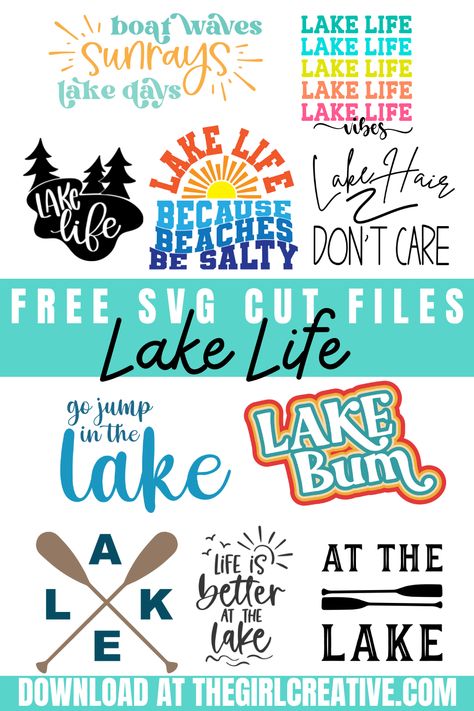 Lake Life Svg Free, Lake Svg Files Free, Free Lake Svg, Lake Shirt Ideas, Lake Life Quotes, Lake Crafts, Lake Shirts, Lake Wear, Lake Life Svg