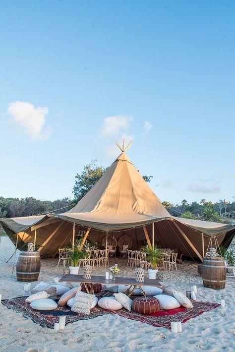 Boho Tent, Stradbroke Island, Deco Champetre, Safari Tent, Tent Design, Luxury Tents, Tipi Wedding, Bell Tent, Wedding Tent