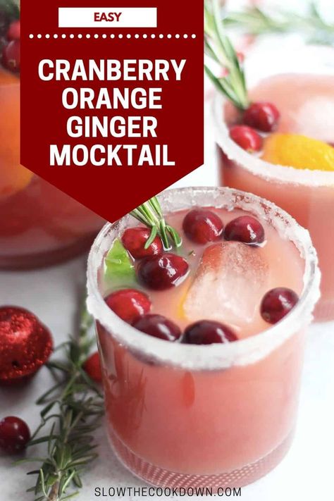 This non-alcoholic punch is so perfect for the festive season! Simple and quick to make with cranberry juice, orange juice and ginger ale, this cranberry, orange and ginger mocktail is a refreshing drink that the whole family can enjoy during the Christmas holidays. Ginger Ale Punch, Ginger Mocktail, Ginger Ale Drinks, Easy Homemade Cornbread, Cranberry Mocktail, Cranberry Ginger Ale, Cranberry Drinks, Easy Mocktail Recipes, Non Alcoholic Punch