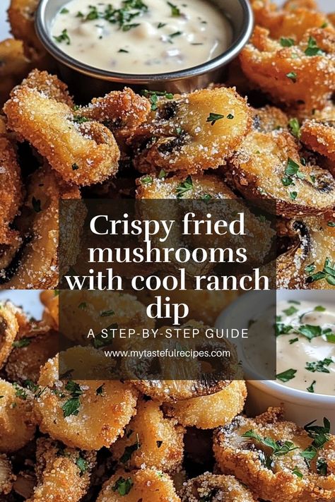 Looking for the perfect party snack? These crispy fried mushrooms with cool ranch dip are just what you need! Crunchy, savory, and dipped in a creamy ranch sauce, they’ll have everyone coming back for more. Fried Mushroom Dipping Sauce, Mushroom Dipping Sauce, Creamy Ranch Sauce, Mushroom Dip, Ranch Sauce, Creamy Ranch, Hearty Comfort Food, Fried Mushrooms, Healthy Toddler Meals