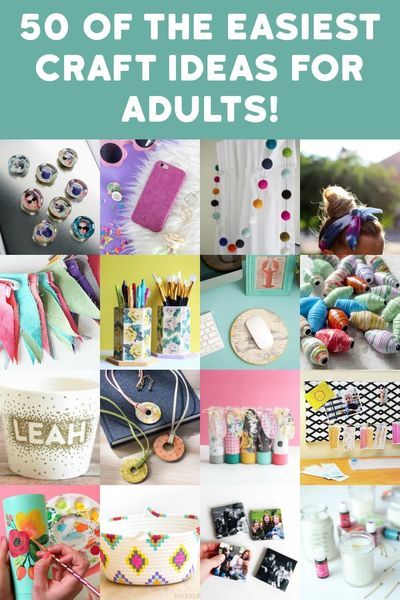 If you're looking for easy crafts for adults, here are 50 ideas to try! Whether you're starting a new hobby or making to sell, you'll love these projects. Easy Diy Spring Crafts For Adults, Easy Craft Workshop Ideas, What To Do With Coloring Pages, Easy Make And Take Crafts For Adults, Easy Crafts For Seniors Dollar Stores, Spring Time Crafts For Adults, Diy Group Crafts For Adults, Fun Summer Crafts For Adults, Easy Wool Crafts