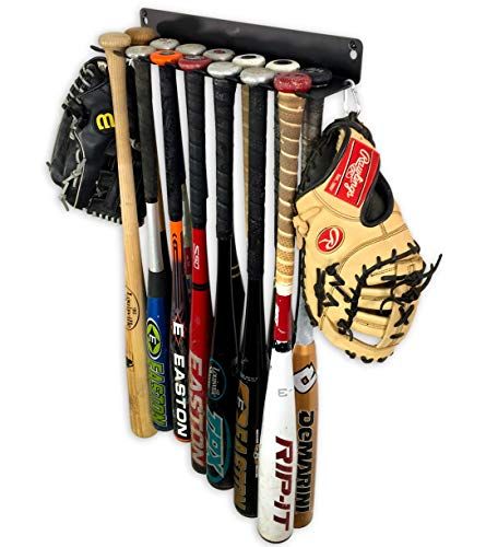 StoreYourBoard Baseball Bat Storage Rack, 14 Bat Caddy, Hanging Organizer, Wall or Fence Mount, Equipment Holder, Solid Steel, Gloves Helmets Cleats Baseball Bat Storage, Bat Storage, Kayak Storage Garage, Baseball Bat Rack, Sports Equipment Storage, Steel Storage Rack, Overhead Garage Storage, Wood Bat, Bat Wall