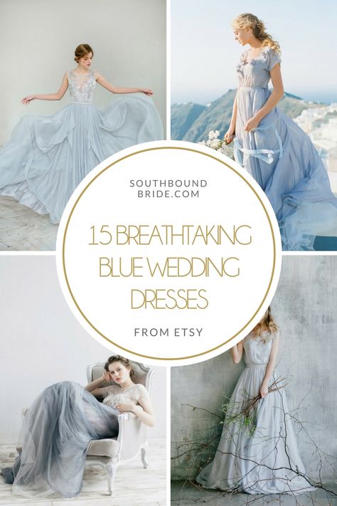 15 BREATHTAKING BLUE WEDDING DRESSES FROM ETSY | SouthBound Bride Aqua Wedding Dress, Ice Blue Wedding Dress, Baby Blue Wedding Dresses, Wedding Dress Over 40, Blue Bridal Dress, Irish Wedding Dresses, Pastel Blue Wedding, Japanese Wedding Dress, Light Blue Wedding Dress