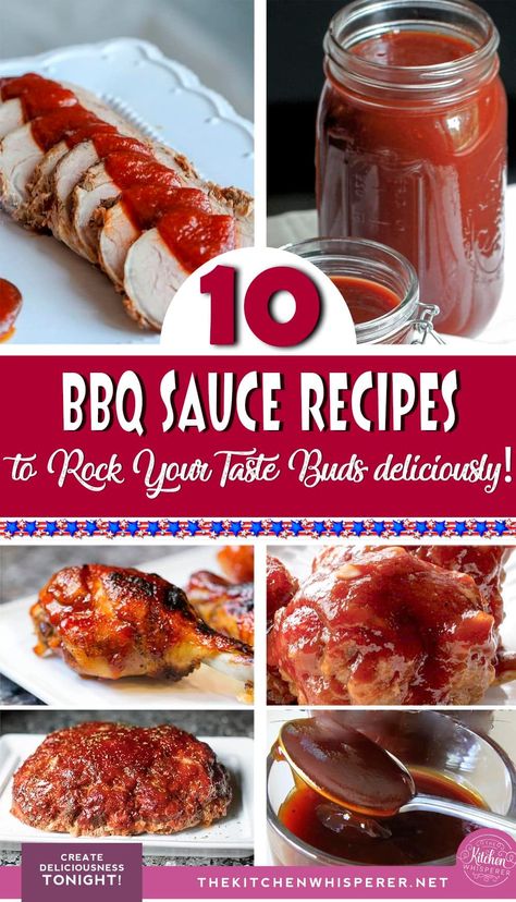 A collection of lip-smacking recipes to celebrate summer and grill season, deliciously. - 10 BBQ Sauces To Rock Your Taste Buds, honey bbq sauce, tangy bbq sauce, sweet and smokey bbq sauce, whiskey bbq, bourbon bbq, spicy bbq sauce, 4th of july Meal Courses, Honey Bbq Sauce Recipe, Weird Recipes, Bbq Sauce Recipes, Bacon Bbq Sauce, Bbq Smoker Recipes, Barbecue Sauces, Sweet Bbq Sauce, Dry Rubs