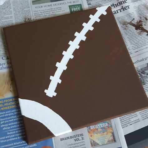 FB Pic 5a - finished on work surface Football Painting Ideas, Canvas Art Easy, Football Painting, Fb Pic, Football Team Colors, Football Paintings, Diy Canvas Art Easy, Sports Decor, Sports Wall Art