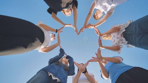 School children make a heart shape from their hands. stock photos Friends Heart Picture, Friends Making Heart With Hands Aesthetic, People Making Heart With Hands, Half Heart Hand Photo, Sheparding A Childs Heart, Children Images, Kids Playing, Heart Shapes, Stock Images