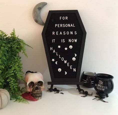 Witchy Letterboard, Coffin Letter Board Ideas, Coffin Letterboard Sayings, Spooky Letter Board, Coffin Letterboard, Halloween Message Board, Scentsy Quotes, Coffin Board, Spooky Letters