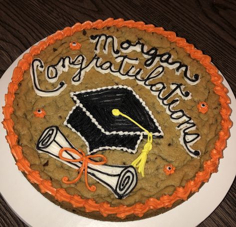 Cookie Cake Graduation, Graduation Cookie Cake, Cookie Layer Cake, Cookie Cake Designs, Cookie Cakes, Graduation Cookies, Graduation Cakes, Cookie Cake, Layer Cake