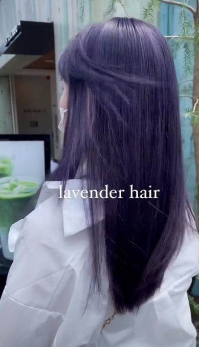 Grape Colored Hair, Dark Hair With Lavender, Lavender Greige Hair, Purple Hair No Bleach, Cool Tone Purple Hair, Asian Purple Hair, Dark Lavender Hair, Smokey Purple Hair, Dusty Purple Hair