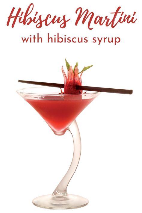 Hibiscus Martini, Summer Martinis, Valentine's Day Menu Ideas, Mixology Drinks, Hibiscus Syrup, Aphrodisiac Foods, 23 Summer, Manhattan Cocktail, Cocktail Syrups