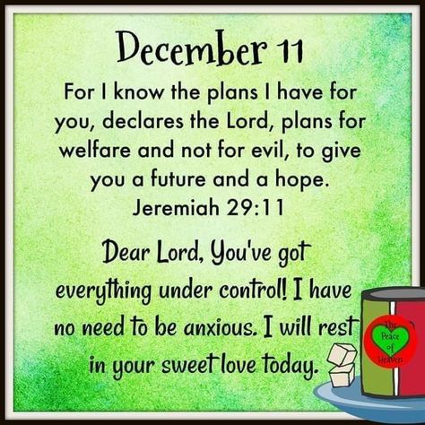 ~Amen~11 December 2020👼 Bible Verse Jeremiah, December Quotes, Bubble Quotes, Prayer For Love, Christian Board, Heaven Quotes, Daily Blessings, 11 December, Spiritual Prayers