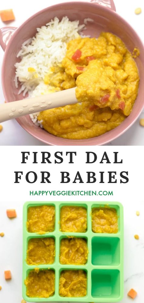 Peanut Butter Baby Food, Simple Dal Recipe, 6 Months Baby Food, Dahl Recipe, Baby Carrot Recipes, Dhal Recipe, 6 Month Baby Food, Yellow Lentils, Sweet Potato Curry