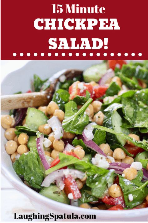 Crispy Cucumber, Chickpea Spinach Salad, Spring Mix Salad Recipes, Bean Salad Healthy, Garbanzo Beans Salad, Spring Mix Salad, Chickpea Salad Recipes, Spinach Feta, Work Lunches