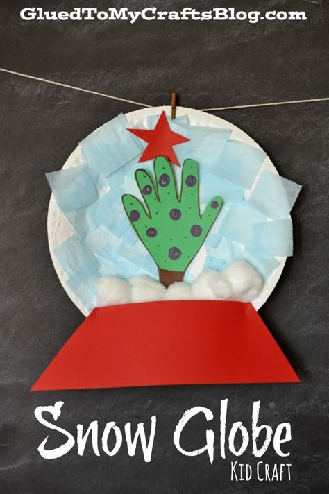 January Craft For Toddlers, Handprint Snowglobe Craft, Cute Winter Crafts For Kids, January Crafts For School Age Kids, Paper Plate Ornaments, Paper Plate Snowman Craft, Paper Plate Christmas Crafts For Kids, Winter Wonderland Crafts For Toddlers, Winter Art Projects For Kids Preschool