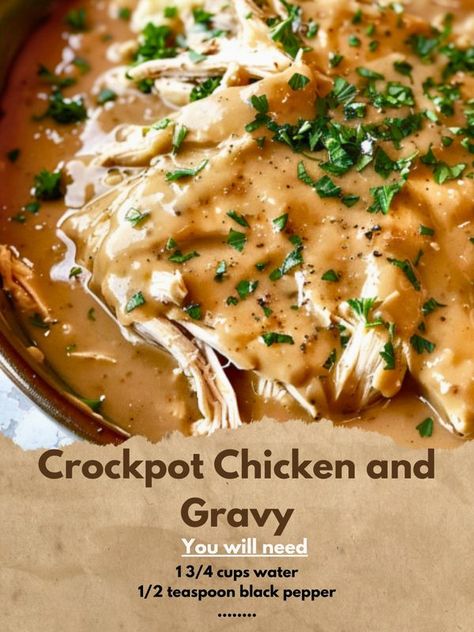 Chicken Gravy Mix, My Heavenly Recipes, Recipes Crockpot Chicken, Crockpot Chicken And Gravy, Chicken Gravy Recipe, Chicken And Gravy, Crockpot Chicken Thighs, Fall Crockpot Recipes, Heavenly Recipes