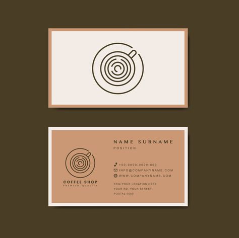 Business Card Design Coffee Shop, Coffee Business Card Design, Cafe Business Card Design, Cafe Card Design, Coffee Card Design, Cafe Visiting Card, Business Card Design Coffee, Coffee Business Card, Coffee Business Logo