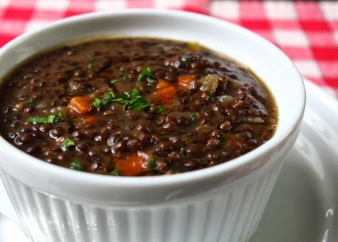 Food Wishes Video Recipes: Black Lentil Soup – Always Bet on Black Black Lentil Soup Recipe, Black Lentil Recipes, Black Lentil Soup, Green Lentil Soup, Slow Carb Recipes, Tuscan Bean Soup, Black Lentils, Lentil Soup Recipes, Dried Thyme