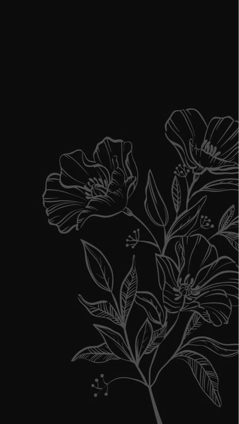 Designs With Black Background, Floral Painting On Black Background, Lock Screen Wallpaper Dark Phone Wallpapers Aesthetic, Black Book Cover Aesthetic, Floral Grunge Aesthetic, Black Background Painting Aesthetic, Flowers Aesthetic Black And White, Dark Minimalist Wallpaper Iphone, Aethestic Wallpaper Dark