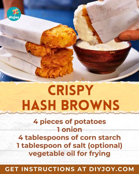 Ever wondered how to make hash browns at home? Learn how to make them extra crispy and delicious with this easy recipe. Homemade Hashbrowns Easy, Make Hashbrowns, Homemade Hash Browns, Homemade Hashbrowns, Cream Cheese Sauce, Homemade Cheese Sauce, Crispy Hashbrowns, Hashbrown Recipes, Grated Potato