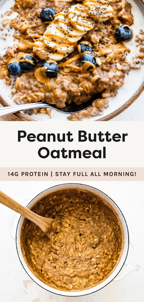 The BEST Peanut Butter Oatmeal - Eating Bird Food Volume Eating, The Best Oatmeal, Oatmeal Peanut Butter, Healthy Pregnancy Food, Eating Bird Food, Meatless Recipes, Fitness Pal, Healthy Breakfast Recipes Easy, Best Peanut Butter