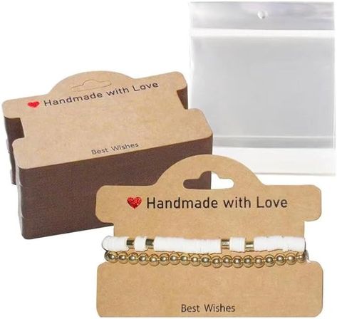 Amazon.com: 104 Set Bracelet Packaging for Small Business,Bracelet Display Cards with Clear Bags Handmade with Love Hanging Jewelry Cards Tags Bracelet Business Supplies for Selling Necklace Earrings(Brown) Small Business Bracelet, Bracelet Display Cards, Packaging For Small Business, Bracelet Business, Bracelet Packaging, Jewelry Cards, Set Bracelet, Bracelet Display, Bags Handmade