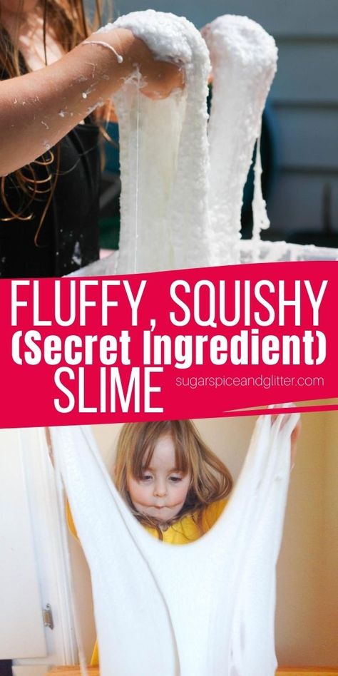 A super easy 3-ingredient slime recipe for the squishiest, fluffiest and stretchiest slime ever! This amazing textured slime is made with a secret ingredient for an amazing and unique slime your kids will love Unique Slime Recipes, Best Slime Recipe Ever, Best Slime Recipe, Cool Slime Recipes, Minion Shirts, Fluffy Slime Recipe, Playing With Slime, Easy Slime Recipe, Sensory Activity