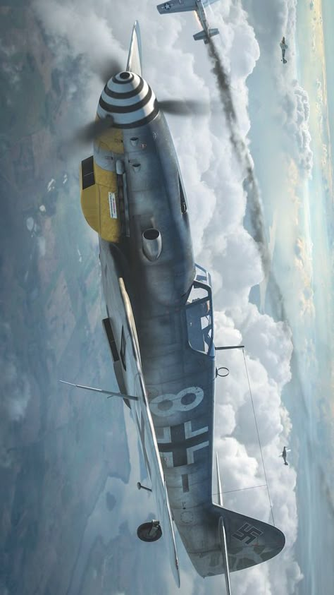 Fighter Planes Art, Photo Avion, Ww2 Fighter Planes, Luftwaffe Planes, Wwii Fighter Planes, Wwii Airplane, Messerschmitt Bf 109, Aviation World, Airplane Fighter