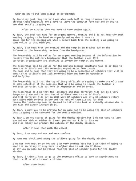 The document discusses a soldier who has been selected for a deadly mission against the Taliban and ISIS in Afghanistan, and outlines his efforts to apply for an urgent retirement through his fiancée so that he does not have to go on the mission, including drafting a letter for his fiancée to send to military leadership requesting the retirement on grounds of his daughter's illness. Retirement Letter, Army Retirement, Text Conversation Starters, Hacking Books, Letter For Him, Bills Quotes, Retired Military, I Love You Honey, Plan For Life