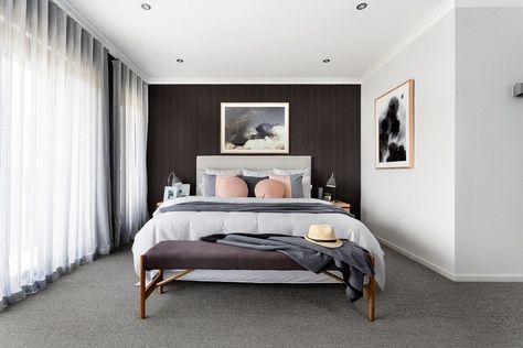 Small Bedroom Style, Dark Bedroom Walls, Bedroom Wall Decor Above Bed, Dark Carpet, Dark Grey Walls, Dark Curtains, Feminine Bedroom, Pink Bedroom Decor, Dark Bedroom