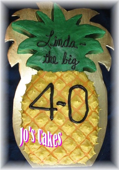 Pineapple 40Th Birthday The customer wanted a pineapple shaped sheet cake for a surprise Hawaiian themed 40th birthday party for her... Pineapple Cakes, Pineapple Birthday Party, Cake Pineapple, Leather Fisherman Sandals, 40th Bday Ideas, Pineapple Theme, Pineapple Birthday, First Bday Ideas, Pineapple Party