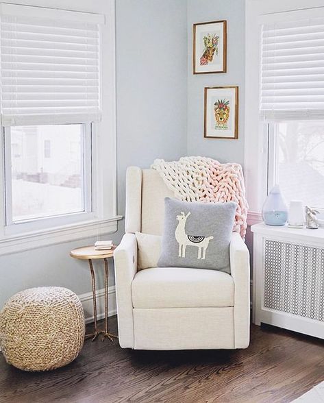 🦙 llama never leave this chair ⭐️ • #babyletto Kiwi recliner • � Babyletto Kiwi, She Is A Wildflower, Traditional Color Palette, Nursery Reveal, Nursery Girl, Lean Back, Glider Recliner, Baby E, Floral Nursery