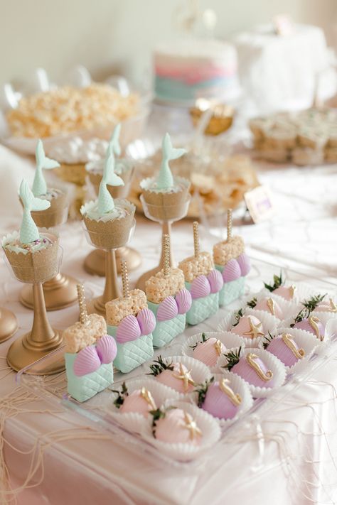 Mermaid Party For Adults, Mermaid Party Desserts, Under The Sea Dessert Table Ideas, Mermaid Core Birthday Party, Mermaid Party Adult, Under The Sea Desserts, Mermaid Desserts, Mermaid Dessert Table, Adult Mermaid Party