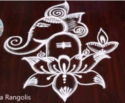 Ganesh Chaturthi Kolam, God Rangoli, Shivratri Special, Sanskar Bharti Rangoli Designs, Chaturthi Decoration, Deepam Kolam, Ganesha Rangoli, Daily Muggulu, Freehand Rangoli