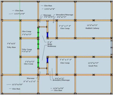 Chicken Hatchery Design, Barnyard Layout, Goat And Chicken Barn Layout, Multi Animal Barn Layout, Barn Layout Multi Animal, Goat Barn Layout, Farm Layout 10 Acres, Land Layout, Livestock Pens