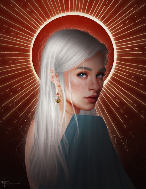 ArtStation - Champion of Sarenrae Broken Dreams, Critical Role Fan Art, Fantasy Inspiration, Critical Role, Digital Art Girl, Fantasy Artwork, Character Portraits, White Hair, Fantasy Character Design