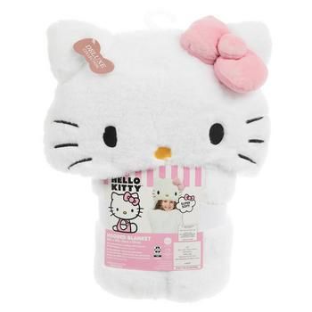 Dimensions: 50" x 30" x 8" D Color: White, Pink, Yellow & Black Content: 100% Polyester Quantity: 1 Care: Machine Wash, Cold, Separately Non-Chlorine Bleach Only Tumble Dry Low, Separately Do Not Iron Add to the Hello Kitty theme in your kid's room with this Hello Kitty Hooded Blanket. It features a super soft blanket with Hello Kitty's head connected at the top. Place it over your child's head and it works both as a cozy hood and a blanket. Keep things cute with this adorable hooded blanket!   *No discounts may be applied to "your price" or "reduced" items. Hello Kitty Bedding, Accessories Hello Kitty, Hello Kitty Decorations, Hello Kitty Theme, Hello Kitty Bedroom, Kitty Theme, Hello Kitty Blanket, Hello Kitty Keychain, Plaid Throw Blanket