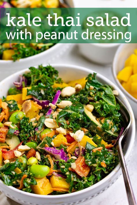 Salad With Peanut Dressing, Salty Recipes, Thai Salad, Rainbow Salad, Gluten Free Salads, Thai Salads, Gluten Free Sides Dishes, Peanut Dressing, Vegan Salad Recipes