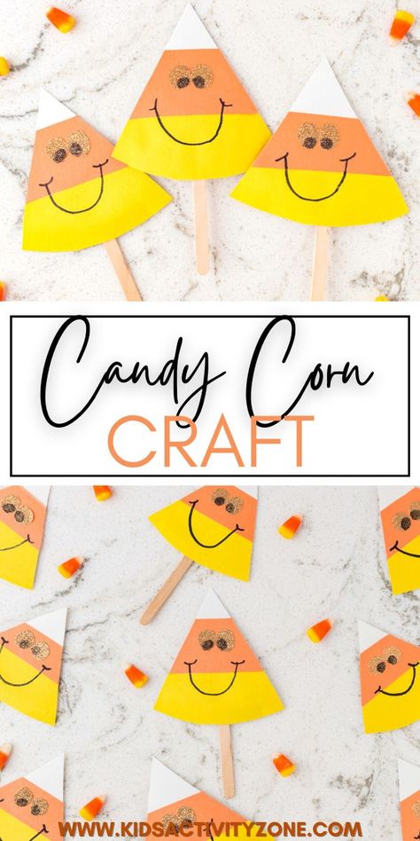 Cute, festive Candy Corn Craft is an easy kids craft for fall. Turn construction paper into this easy fall craft that the kids will love making. It only takes 15 minutes for this quick and easy craft! Fall Kindergarten Crafts, Candy Corn Craft, Easy Fall Crafts For Kids, Corn Craft, Candy Corn Crafts, Fall Paper Crafts, Children's Church Crafts, Fall Candy, Construction Paper Crafts