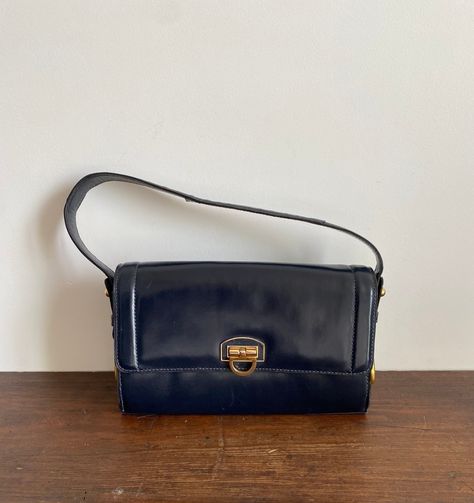 Mini Satchel Bag, Mcm Bag, Navy Purse, Purse Outfit, Retro Purse, Mcm Bags, Vintage Handbag, Purse Vintage, Handbag Women