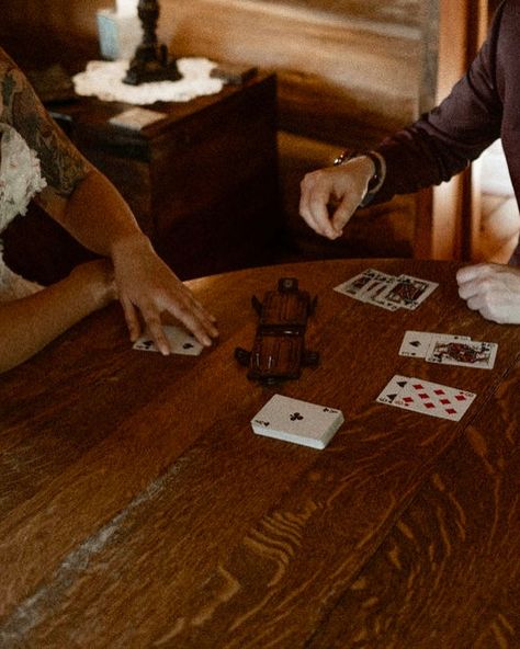 card games before your ceremony > @oh.my.gaub associate shot by @sunshinegypsea edited by @brittneycharlene_co Board Game Engagement Photos, Couple Playing Cards, Card Game Aesthetic, Board Game Aesthetic, Cute Airbnb, Couple Cards, Staying In Bed, Loving Partner, Dream Together