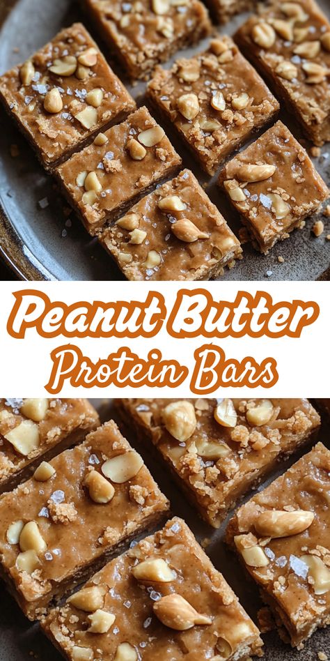 These homemade peanut butter protein bars are a no-bake, high-protein snack packed with healthy fats and natural sweetness. Perfect for meal prep, post-workout fuel, or an on-the-go treat! High Protein Lunches, Protein Energy Bars, Banana Cookie Recipe, High Protein Breakfasts, Protein Lunches, Protein Breakfasts, Prep Snacks, Peanut Butter Protein Bars, Protein Bars Homemade