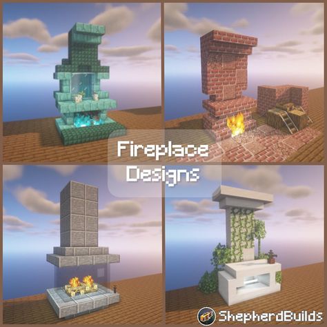 Minecraft Modern Fireplace, Minecraft Fireplace Ideas, Fireplace Minecraft, Minecraft Fireplace, Minecraft Palace, Minecraft Aesthetic, Minecraft Modern, Disney Characters Wallpaper, Minecraft Inspo