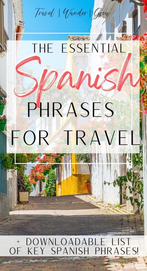 This post on Spanish phrases for travel will provide the key Spanish sayings that you need to know on any trip to a Spanish-speaking country. Language tips for Mexico. Get tips on the best way to learn the language, and this guide comes with a free printable on Spanish Language Learning! Get your printable today! Basic Spanish Phrases. Basic Spanish phrases foreign language. Basic Spanish phrases for kids. Language learning tips. Spanish Phrases For Travel, Basic Spanish Phrases, Beautiful Spanish Quotes, Simple Spanish Words, Phrases In Spanish, Common Spanish Phrases, Spanish Sayings, Useful Spanish Phrases, Spanish Words For Beginners