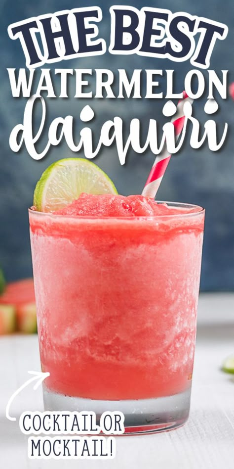 Watermelon Daiquiri, Watermelon Cocktails, Best Watermelon, Blender Drinks, Daiquiri Recipe, Daiquiri Cocktail, Watermelon Cocktail, Frozen Cocktail Recipes, Easy Summer Cocktails