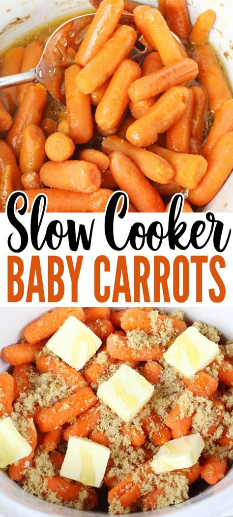 Baby Carrots Recipe, Thanksgiving Side Dishes Crockpot, Carrots With Honey, Baby Carrot Recipes, Crockpot Side Dishes, Side Dishes For Salmon, Steak Side Dishes, Carrots Recipe, Side Dishes For Bbq