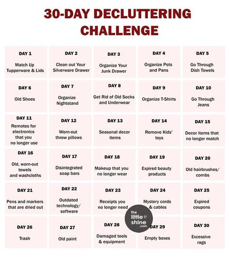 2025 Declutter Challenge, Declutter Challenge 30 Day, Declutter Hacks, Declutter Calendar, 30 Day Declutter Challenge, 30 Day Declutter, Organize House, Decluttering Challenge, Organizational Hacks