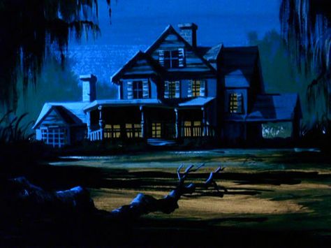 The Background Paintings of Scooby Doo Are Delightfully Creepy and Rather Beautiful - Dread Central Scooby Tattoo, Creepy Mansion, Spooky Background, Scooby Doo Mystery Inc, Background Motion, House Cartoon, Scooby Doo Mystery, Disney Artists, Vintage Television