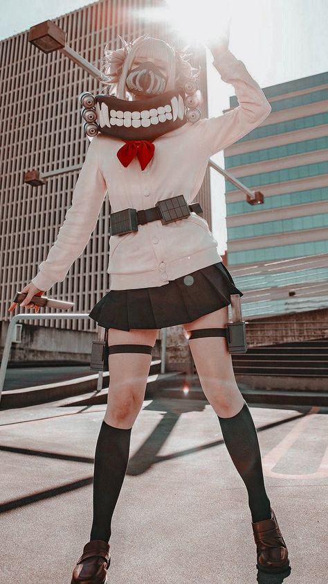 Mha Fanart Toga, Leggings And High Socks, Toga Outfits, Himiko Toga Cosplay, Toga Cosplay, Corset And Jeans, My Hero Academia Cosplay, Mha Cosplay, Snk Cosplay