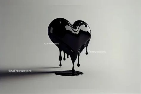 Heart Dripping Black Paint Black Outline Heart, Heart Dripping, Liquid Font, Heart Backgrounds, Heart Graphics, Valentine Background, Blue Valentine, Valentines Day Heart, Love Backgrounds